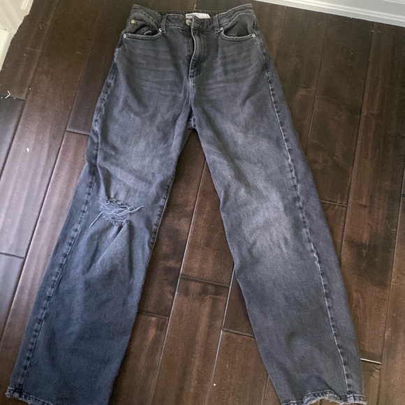Garage Denim - Garage Denim wide leg black jeans size 27 distressed